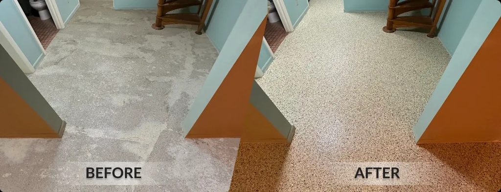 After and Before floor coating services